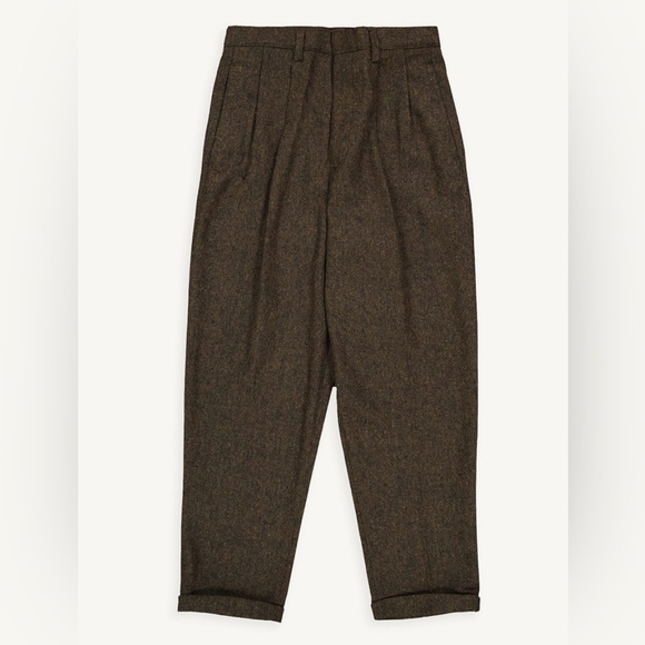 Olive Clothing Volk Wool Trousers in Chestnut - Picture 1 of 8